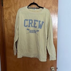 Crew neck sweatshirt in yellow women’s medium